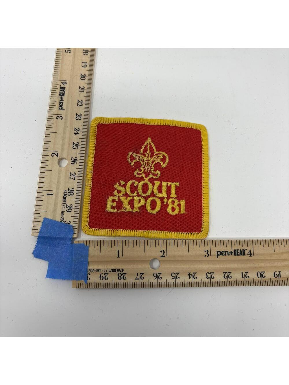 Vintage Scout Expo '81 Embroidered Patch Souvenir Collectible Red Gold Fleur de